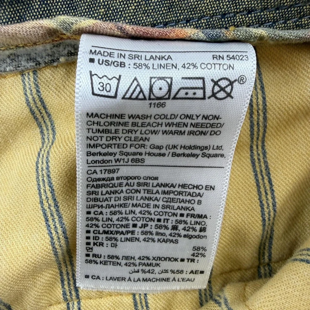 Banana Republic Shorts Mens 34 Yellow Linen Aiden Chino 9 Inseam Casual Summer